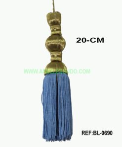 Borla Dorada Fleco Azul BL-690