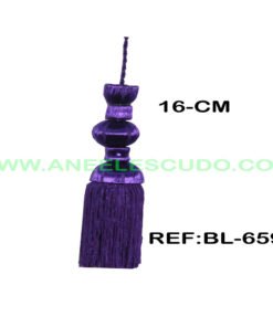 Borla Morada Con Fleco Morado BL-659