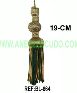Borla Dorada Fleco Verde BL-664