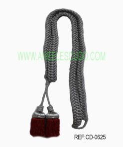 Cordon Plateado Con Borla Roja CD-625