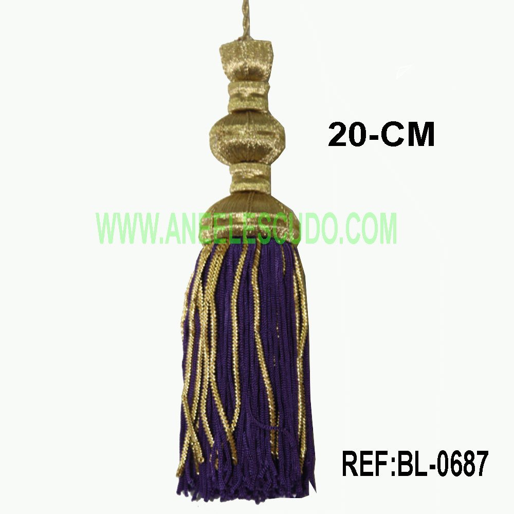 Borla Dorada Fleco Morado BL-687
