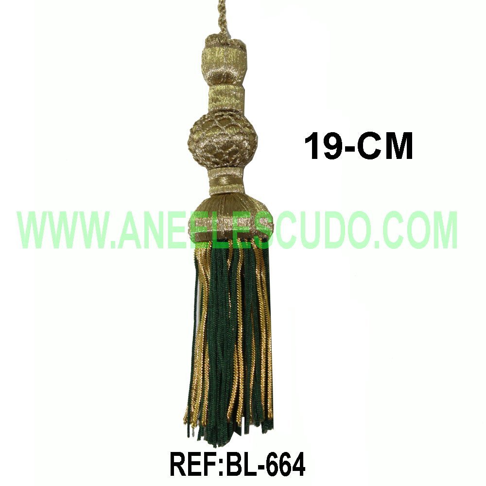 Borla Dorada Fleco Verde BL-664